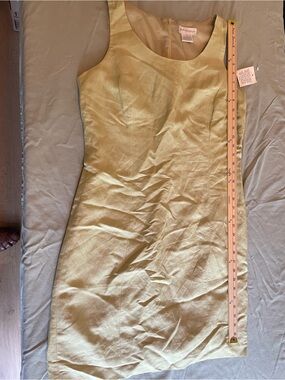 Sleeveless Light Green Sheath Linen Dress